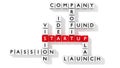 Crossword puzzle showing startup keywords as dice Royalty Free Stock Photo