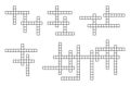 Crossword puzzle. Crossword template on white background. Cross words for newspaper. Black grid for quiz game. Empty pattern with