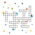 Crossword template with butterflies Royalty Free Stock Photo