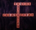 Crossword of word intuicion vision creativity