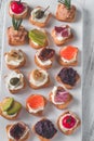 Crostini with different toppings