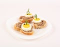 Crostini topped with tuna cream Royalty Free Stock Photo