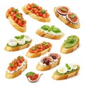 crostini with toppings Royalty Free Stock Photo