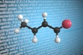 Crotonaldehyde scientific molecular model, 3D rendering Royalty Free Stock Photo
