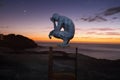 Crouching thinking man Sculpture by the Sea, Bondi Royalty Free Stock Photo