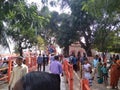 Croud, at a temple, Royalty Free Stock Photo