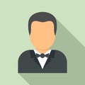 Croupier icon, flat style