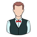 Croupier icon, icon cartoon