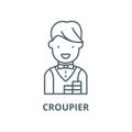 Croupier vector line icon, linear concept, outline sign, symbol