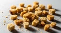 Croutons on a baking sheet Royalty Free Stock Photo