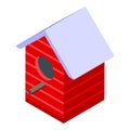 Crow bird house icon isometric vector. Raven feather Royalty Free Stock Photo