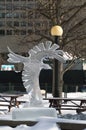 Crow eagle ice sculpture at Ottawa`s Winterlude