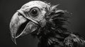 Black And White Hyper-detailed Crow Photo In Zbrush Style