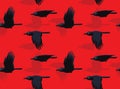 Crow Flying Cartoon Vector Illustration Seamless Pattern Wallpaper-01 Royalty Free Stock Photo