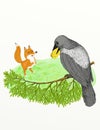 Crow and the Fox Royalty Free Stock Photo