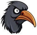 Crow head in cartoon style