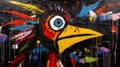 The Crow Hei Hei Moana (pixar) In Abstract Art Basquiat, Picasso Style