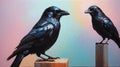 crow illustration highquality image and aes ai generated Royalty Free Stock Photo