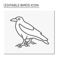 Crow line icon