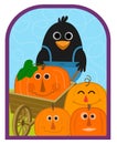 Crow With Pumpkins