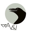 Crow raven vector illustration profile Royalty Free Stock Photo