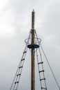 Crow`s nest on the mast of a sailing yacht Royalty Free Stock Photo