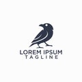 crow simple logo design vector, animal icon design illustration Royalty Free Stock Photo