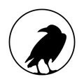 Crow vector illustration style Flat