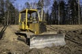 CROW WING CO, MN - 10 MAY 2023: Older John Deere Bulldozer work site