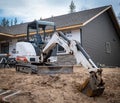 CROW WING CO, MN - 5 MAY 2022: Used Bobcat excavator on job site