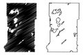 Crow Wing County, Minnesota U.S. county, United States of America, USA, U.S., US map vector illustration, scribble sketch Crow