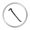 Crowbar icon in monochrome style isolated on white background. Crime symbol stock vector illustration. Royalty Free Stock Photo