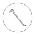 Crowbar icon in outline style isolated on white. Crime symbol.