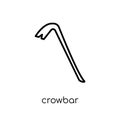 Crowbar icon. Trendy modern flat linear vector Crowbar icon on w Royalty Free Stock Photo