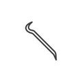 Crowbar tool line icon
