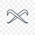 Crowbar vector icon isolated on transparent background, linear C Royalty Free Stock Photo