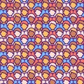 Crowd abstract seamless pattern