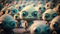 A crowd of alien creatures. Generative AI