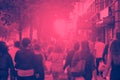 Crowd of anonymous people walking down the sidewalk on a busy street in New York City Royalty Free Stock Photo