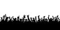 Crowd of applause at the concert isolated silhouette. Cheering people Royalty Free Stock Photo