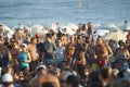 Crowd of Brazilians Ipanema Beach Rio de Janeiro Brazil