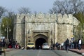 Crowd on the bridge in front of The Fortress in Nis - Serbia Royalty Free Stock Photo