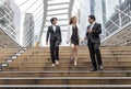 Crowd business people walking go to work in modern city life to working office. Crowd worker group of people busy life with Royalty Free Stock Photo