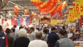 Crowd of buyers in hypermarket Carrefour