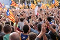 Demonstrators for freedom in barcelona Royalty Free Stock Photo