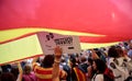 Demonstration for freedom and against political prisoners in barcelona Royalty Free Stock Photo