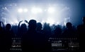 Crowd, cheering and watching a band on stage Royalty Free Stock Photo