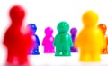 Crowd of colorful toy people Royalty Free Stock Photo