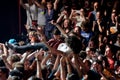 Crowd in a concert at Primavera Sound 2016 Festival Royalty Free Stock Photo