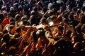 Crowd in a concert at Primavera Sound 2016 Festival Royalty Free Stock Photo